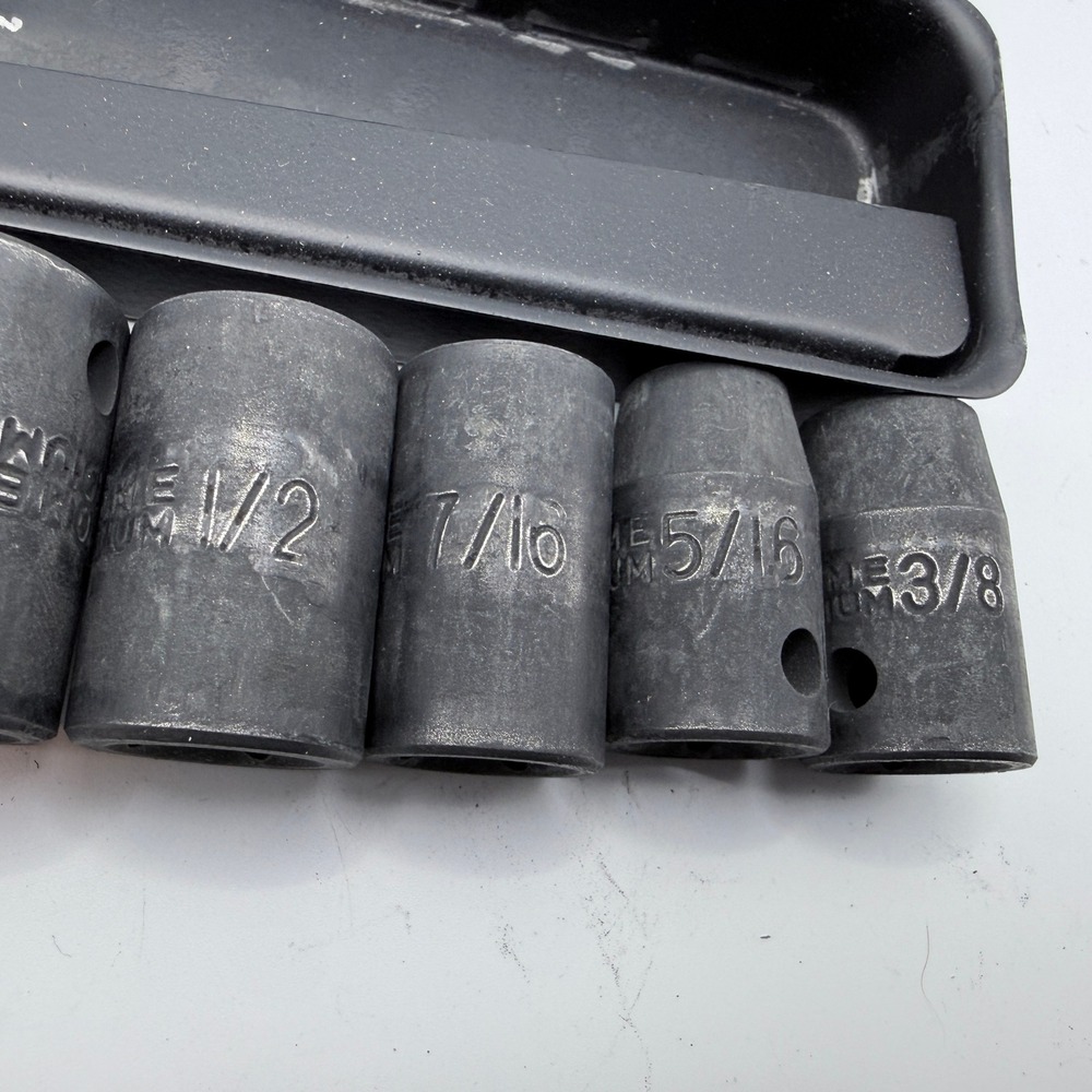 Pittsburgh Impact Socket Set 8 Piece  SAE 5/16-3/4 Shallow 6 Point 1/2 Drive - Picture 2 of 5